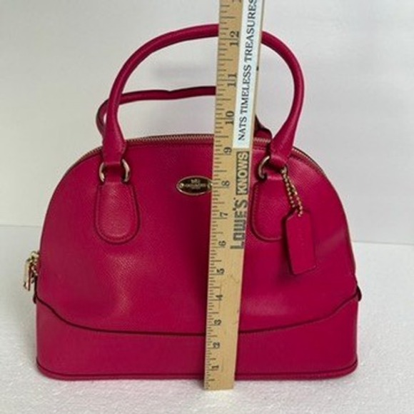 Coach Pink Crossgrain Leather Dome Satchel Double Zip Purse - Picture 10 of 11